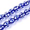 Handmade Lampwork Beads Strands, Bead in Bead, Round, Blue, 12~12.5mm, Hole: 1.4~1.6mm, about 45pcs/strand, 19.29 inch(49cm)
