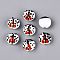 Handmade Bumpy Lampwork Beads, Beetle with Flower Pattern, White, 14.5x9~11mm, Hole: 1~1.4mm