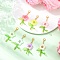 Flower Acrylic Pendant Decorations, with Alloy Lobster Claw Clasps, Mixed Color, 52~54mm