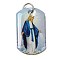 Rectangle Epoxy Resin Pendants, Religion Charms with Platinum Plated Aluminum Jump Rings, Virgin, 40x23.5x3mm, Hole: 7mm