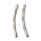 304 Stainless Steel Tube Beads, Curved Tube, Stainless Steel Color, 50x4mm, Hole: 2.5mm