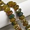 Natural Agate Bead Strands, Dyed & Heated, Faceted, Rondelle, Olive, 15~17x15~17x9~11mm, Hole: 1.2mm, about 19~21pcs/strand, 6.89''~7.48''(17.5~19cm)