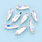 Sew on Rhinestone Montee Beads, with Brass Prong Settings, Garments Accessories, Teardrop, Crystal AB, 20x6.5x5mm, Hole: 1mm, about 500pcs/bag