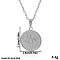 304 Stainless Steel Disc with Eye Pendant Necklaces for Women, Silver, 17.72 inch(45cm)