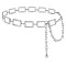 Zinc Alloy Textured Rectangle Link Chain Waist Chain Belts for Women, Platinum, 1170mm