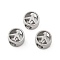 Hollowed 304 Stainless Steel European Beads, Big Hole Beads, Flat Round with Aircraft, Stainless Steel Color, 10.5x6.5mm, Hole: 4.5mm