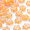 Transparent Acrylic Beads, AB Color, Flower, Orange, 14.5x15.5x7mm, Hole: 1.8mm, about 657pcs/500g