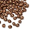 10G Opaque Colours Glass Seed Beads, 2-Hole, Oval, Sienna, 5.5x4x2.5mm, Hole: 1mm