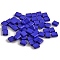 Glass Beads, Macaron Color, 2-Hole, Square, Blue, 5x5x2mm, Hole: 0.9mm, about 50Pcs/bag