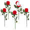 Velvet Ring Boxes, with ABS Plastic, Rose, Red, 4.7x6.2x6cm