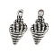 Tibetan Style Alloy Pendants, Conch-shape, Antique Silver, 19x9x5mm, Hole: 1.8mm