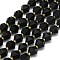Natural Obsidian Beads Strands, Faceted, Octagonal, 9~10.5x9~10.5x7.5~8.5mm, Hole: 1mm, about 36~40pcs/strand, 15.35~15.55 inch(39~39.5cm)
