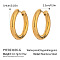 304 Stainless Steel Hoop Earrings, Real 18K Gold Plated, 23x4mm