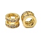 Brass Micro Pave Cubic Zirconia Beads, Large Hole Beads, Hollow Column, Real 18K Gold Plated, 11x8mm, Hole: 7.5mm