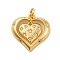 Brass Micro Pave Cubic Zirconia Pendants, Long-Lasting Plated, Lead Free & Cadmium Free, Gold, Heart, Clear, 20.5x19.5x2.5mm, Hole: 3mm
