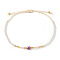 Glass Seed Beaded Braided Bracelets, Evil Eye Resin Jewelry for Couple Friendship, White, Inner Diameter: 11 inch(28cm)