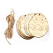 DIY Crafts Easter Egg Shape Cutouts Pendants, with Hemp Rope, Wave Pattern, 74~84x58~68x2~2.5, Hole: 2.5~3mm, 10pcs/bag
