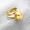 Brass Cuff Rings, Round, Cadmium Free & Lead Free, Rack Plating, Long-Lasting Plated, Golden, Inner Diameter: 20mm