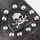 パンクの革の頭蓋骨とリベット手袋  ブラック  110mm AJEW-O016-04-6