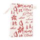 クリスマステーマの綿生地布バッグ  巾着袋  クリスマスパーティースナックギフトオーナメント用  クリスマステーマの模様  14x10cm ABAG-H104-B10-3