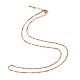 Collares finos de cadena de singapur retorcida de aleación de estaño chapada en oro rosa NJEW-BB10186-18-3