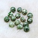 Perle di sfere rotonde di diaspro naturale verde spot G-A127-12mm-30-1