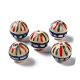手作りの陶器ビーズ  ファミーユは磁器バラ  ラウンド  ベージュ  12~13.5mm  穴：1.8mm PORC-G011-07D-1
