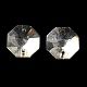 ガラスコネクタチャーム  多面カット  オクタゴンリンク  透明  12x12x4.5mm  穴：1mm GLAA-A006-20-1