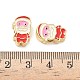 Рождественские латунные эмалевые бусины KK-I474-G19-3