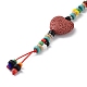 Heart Natural Lava Rock Beads Keychain KEYC-O011-10-3