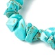 Synthetische türkisfarbene (gefärbte) Chip-Perlen-Stretch-Armbänder für Kinder BJEW-JB06388-08-4