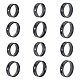Unicraftale 12Pcs 6 Size Crystal Rhinestone Grooved Finger Rings Set RJEW-UN0002-72EB-1