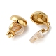 Rack Plating Flat Round Brass Clip-on Earrings Findings KK-D047-07G-2