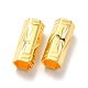 ラックメッキ真鍮ヨーロッパビーズ  大穴ビーズ  花と六角形の列  ゴールドカラー  15x6mm  穴：5mm KK-I688-09G-2