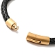 Leather Braided Cord Bracelet with 304 Stainless Steel Clasp for Men Women BJEW-C021-15-5