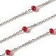 304 handgefertigte Perlenketten aus Edelstahl CHS-P004-C01-P-3