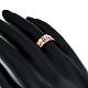 Real Rose Gold Plated Brass Cubic Zirconia Wide Band Rings For Men RJEW-BB06407-10RG-6