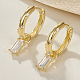 Real 18K Gold Plated 925 Sterling Silver Dangle Hoop Earrings NQ5961-1-2