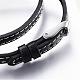 Leather Cord Wrap Bracelets BJEW-F247-05G-3