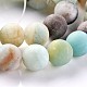 Frosted Natural Flower Amazonite Round Beads Strands G-E330-8mm-01-1