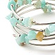 Bracelets enveloppants en perles d'amazonite naturelle à 5 boucle pour femme BJEW-JB01517-06-5