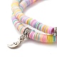 Handmade Polymer Clay Heishi Beads Wrap Bracelet BJEW-JB07426-4