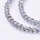 Faceted Rondelle Electroplate Glass Beads Strands X-EGLA-D020-3x2mm-73-3