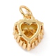 Real 18K Gold Plated Brass Inlaid Cubic Zirconia Charms ZIRC-L100-074G-02-3