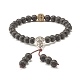 Stretch-Armband mit runden Perlen aus natürlichem Lavagestein und Zirkonia BJEW-JB07200-2