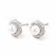 Rack Plating Brass Stud Earrings for Women EJEW-H091-19P-1