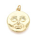 Латунные плоские круглые и лицевые подвески&nbsp;KK-T080-07G-1