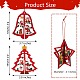 6 Sets 6 Style Christmas Tree & Star & Bell Wooden Ornaments DIY-SZ0003-39-2