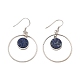 Natural Lapis Lazuli Flat Round Dangle Earrings EJEW-Z024-11C-P-1