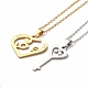 Heart & Skeleton Key Couple Pendant Necklaces & Stud Earrings SJEW-E045-06GP-3